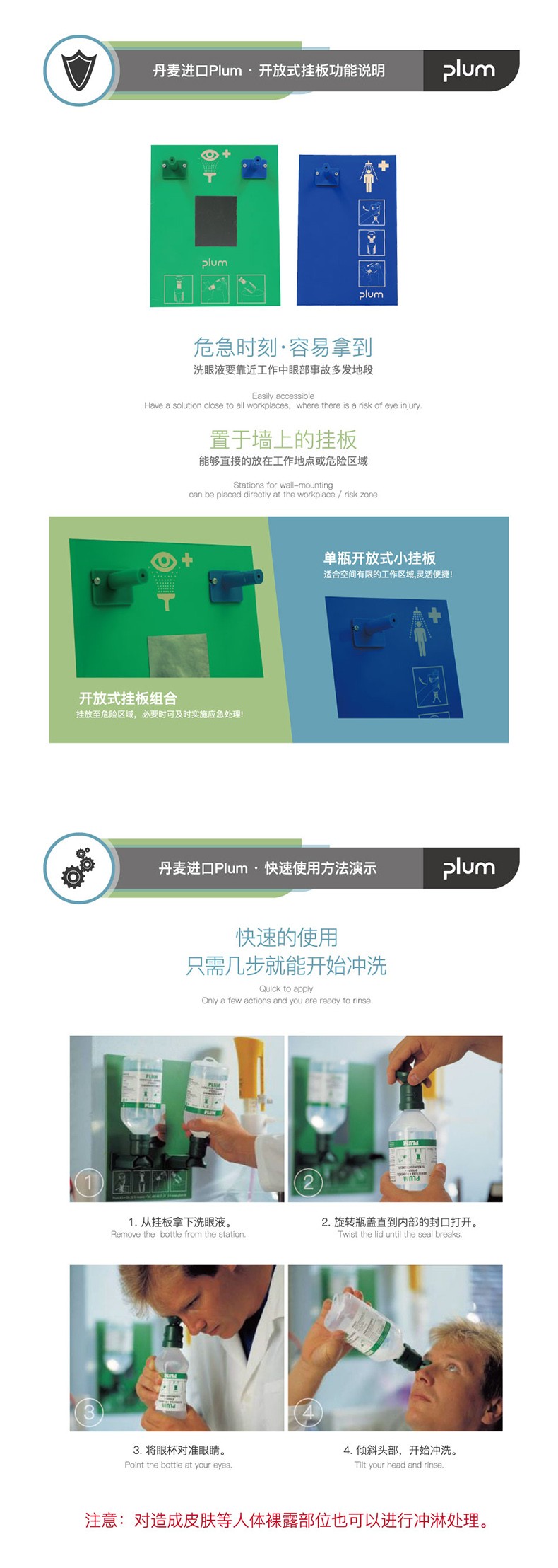 丹麥Plum4698單瓶掛板洗眼液圖片4