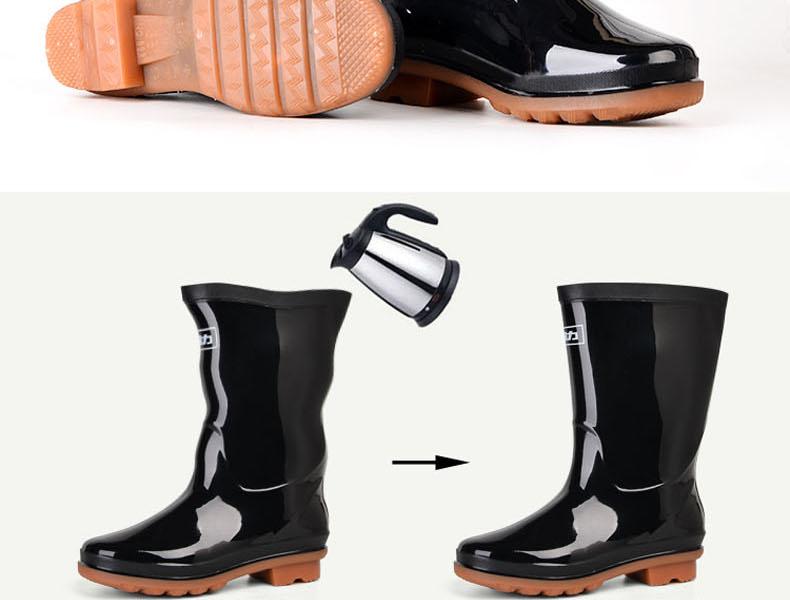 回力853女款牛筋底中筒雨靴圖片12