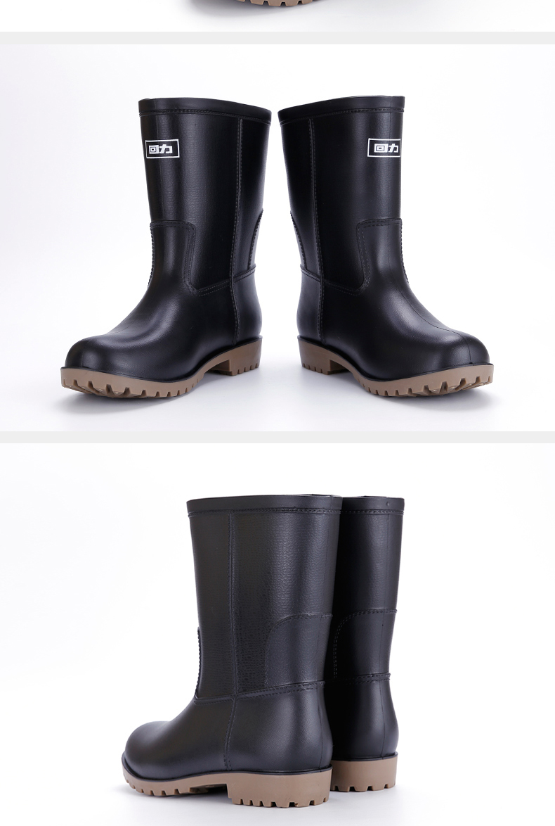 回力8128黑色PVC高筒雨靴圖片6