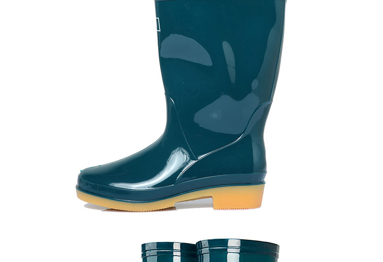 回力813墨綠色PVC中筒雨靴圖片14