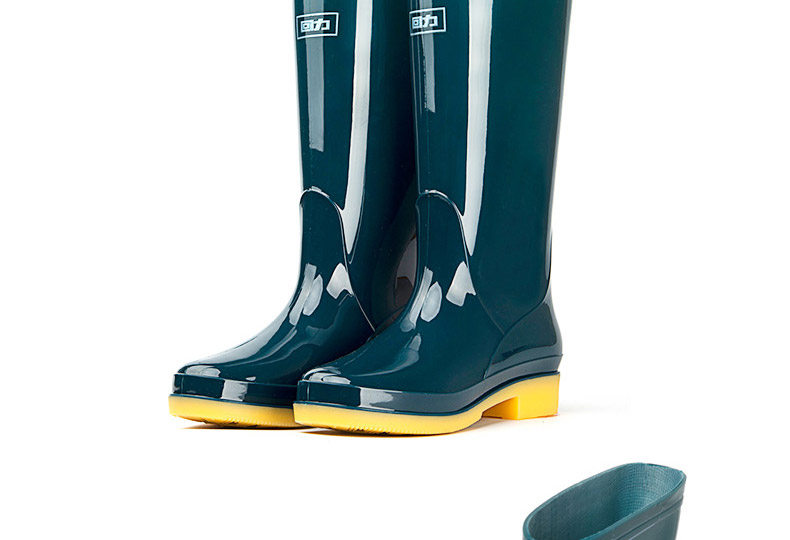 回力813墨綠色PVC中筒雨靴圖片15