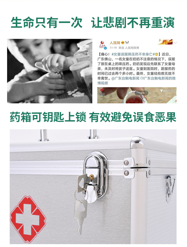 定和DH8105鋁合金急救箱手提大容量應急箱9