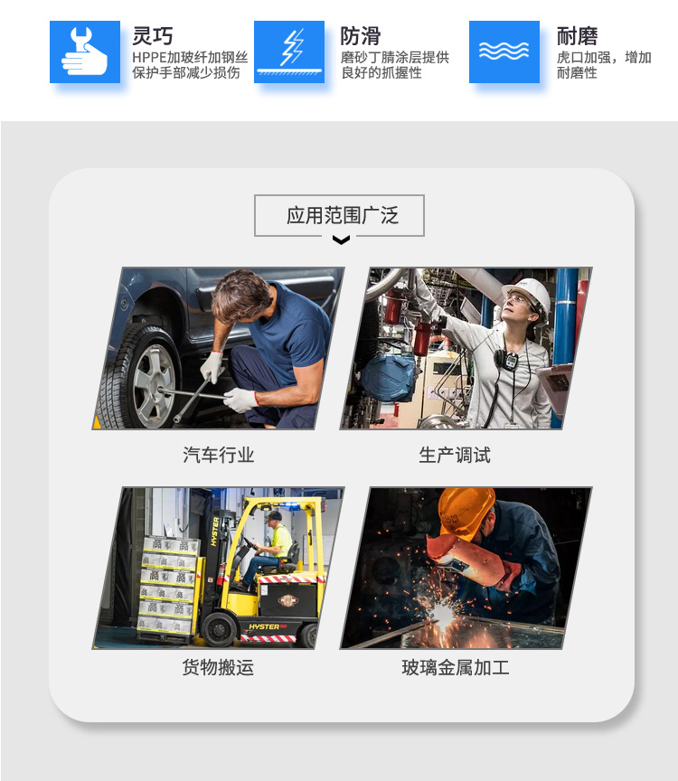 恒輝NJ8183Q耐磨耐油觸屏防割手套圖片2