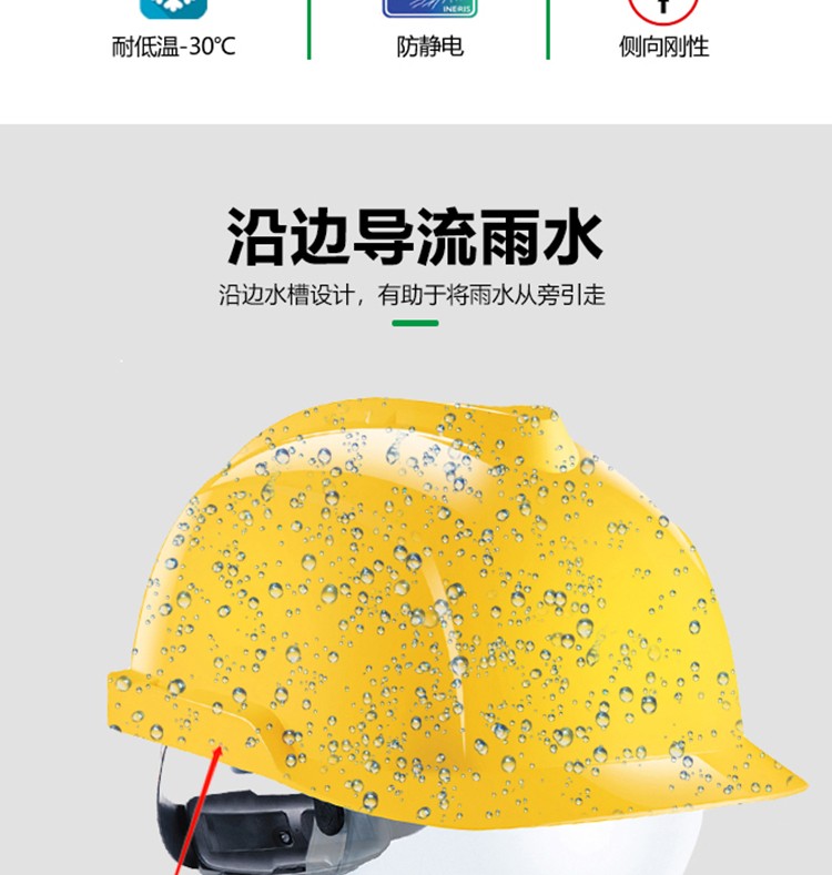 梅思安V-Gard 930內置眼罩防靜電ABS安全帽圖片7