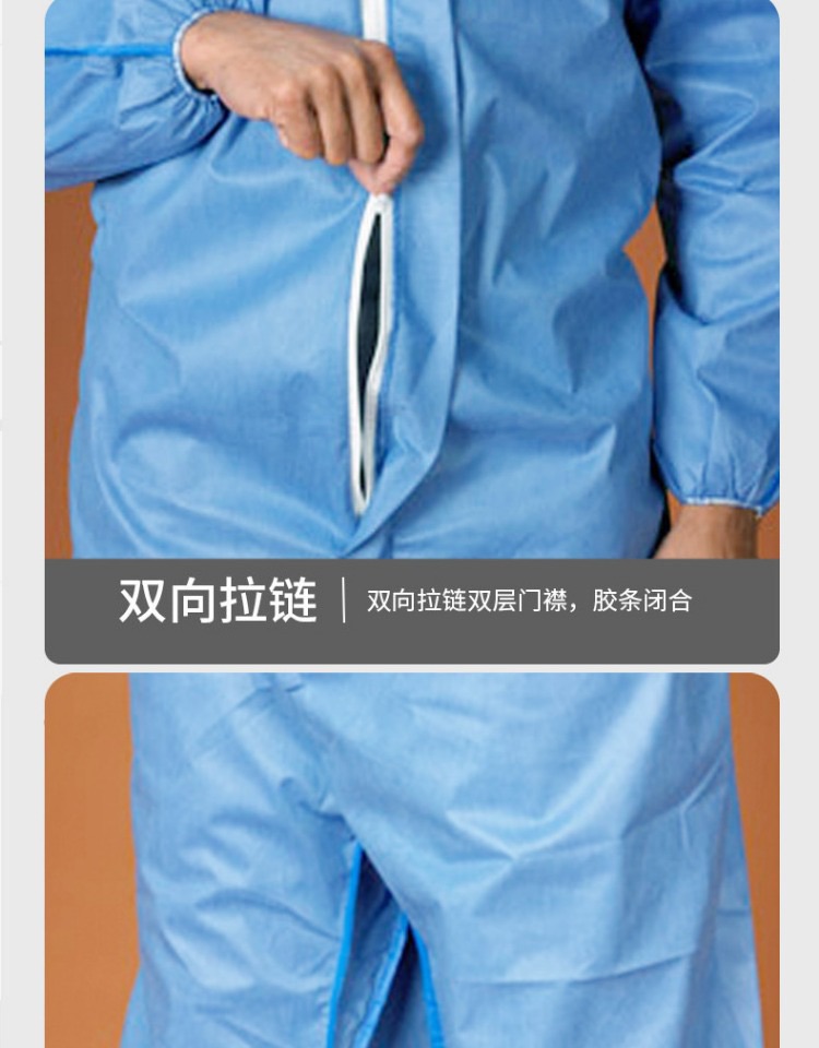 雷克蘭ESB428藍色帶帽連體防護服圖片5