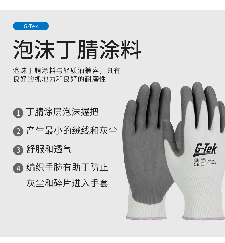 PIP 34-810耐磨丁腈涂層勞保手套圖片3