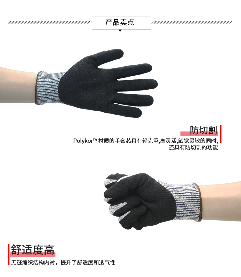 PIP 16-333掌浸丁腈防割手套圖片3