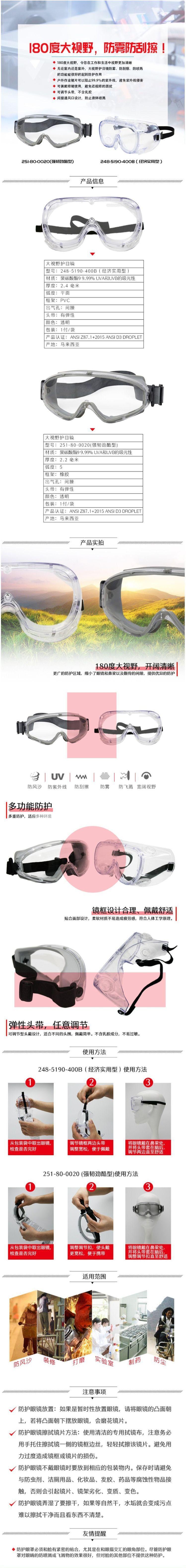 PIP 248-5190-400B防霧防刮擦護(hù)目鏡圖片