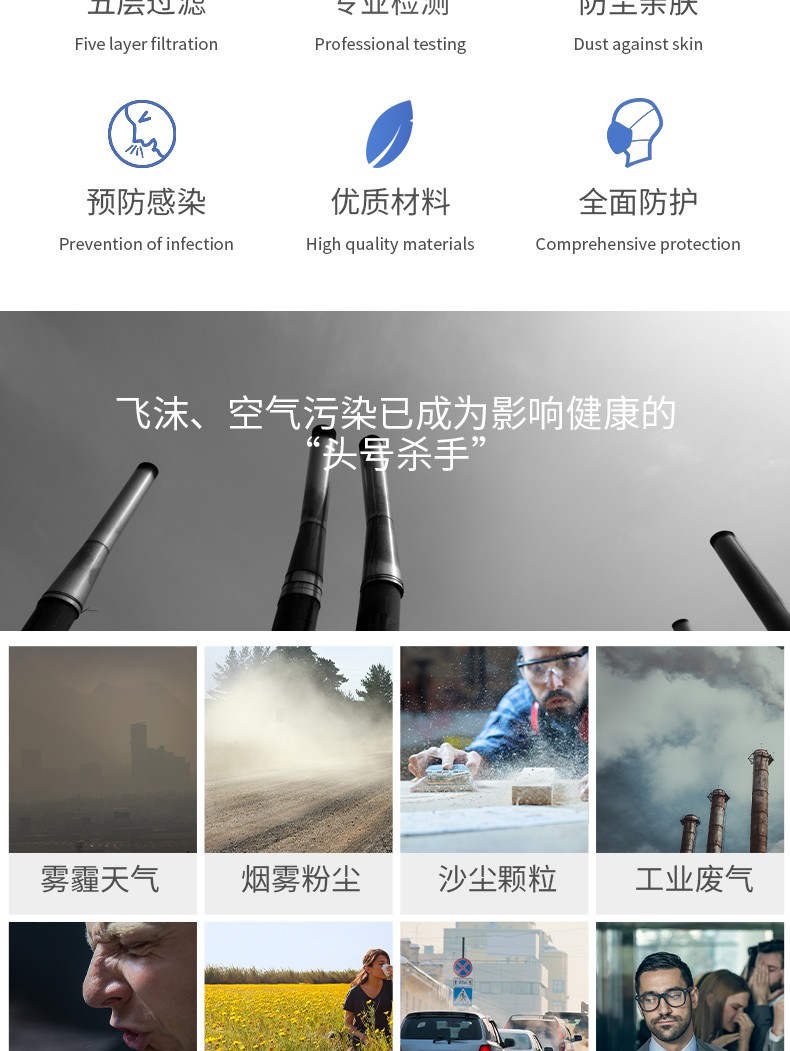 PIP 270-200KN95A折疊耳帶式KN95防塵口罩圖片2