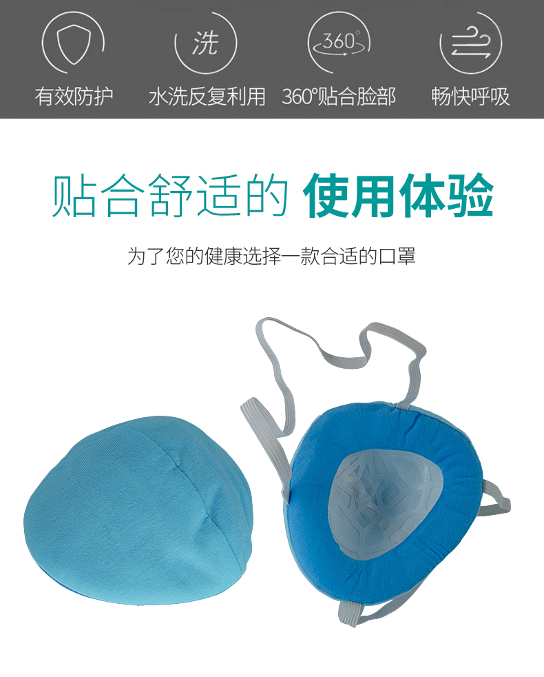 藍(lán)星SC-006頭戴式KN90全棉防塵口罩2