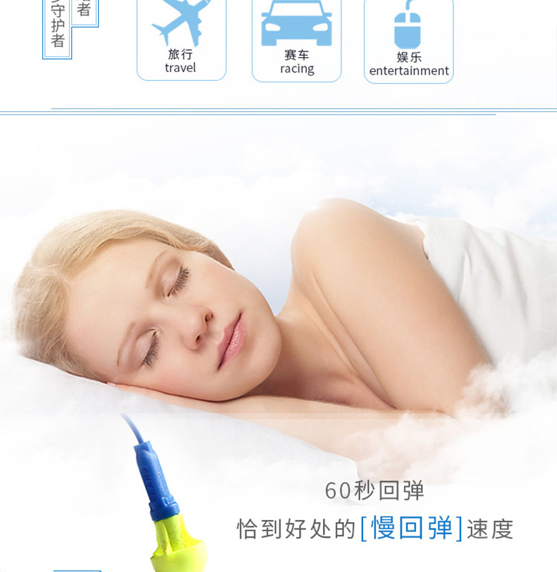 3M318-1005免揉搓帶線防噪音耳塞圖片4