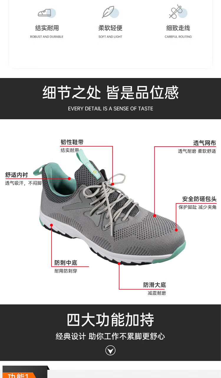 Honeywell霍尼韋爾SHQ323602 Q3防砸防刺穿防靜電安全鞋2