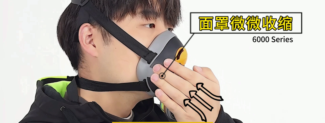代爾塔M6000半面罩防毒面具佩戴步驟及濾盒安裝(圖)7