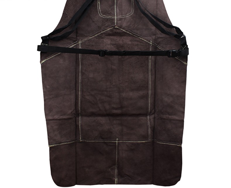 友盟AP-6100炭啡色全皮護胸焊工服圖片7