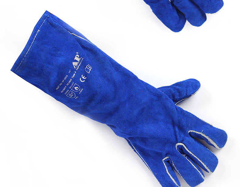 友盟AP-2054彩藍(lán)色加長電焊手套圖片10
