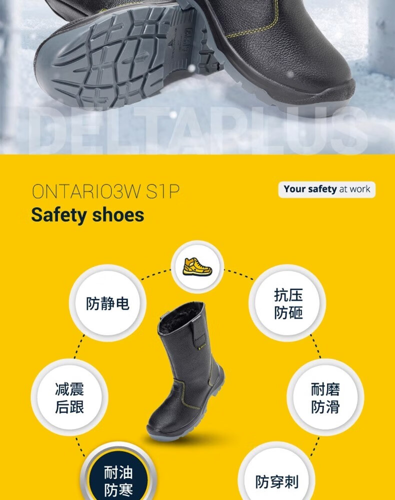 代爾塔301116 ONTARIO3 S1P防靜電PU底勞保安全靴2