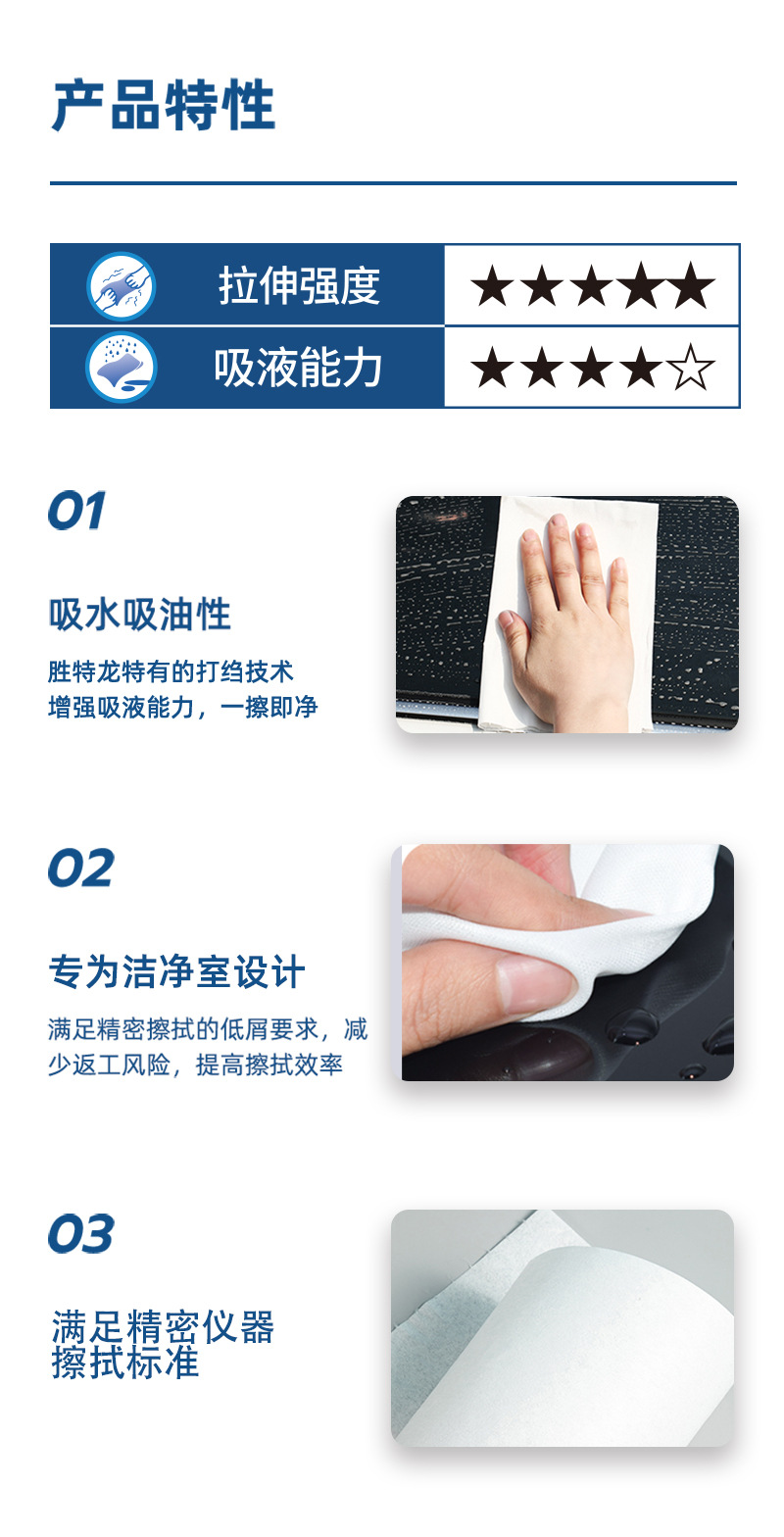 杜邦Sontara勝特龍MPSL擦拭紙高吸收性潔凈無塵工業擦拭布6