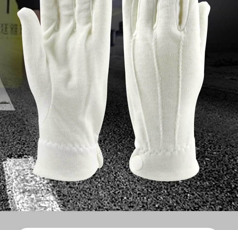 漢盾HD-GP5502滌綸背三筋帶扣禮儀勞保手套2