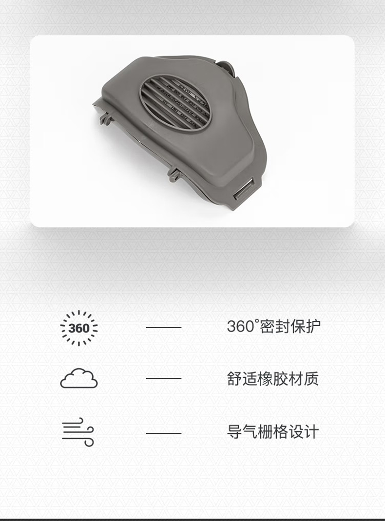 定和DH20122橡膠半面罩防毒面具-3