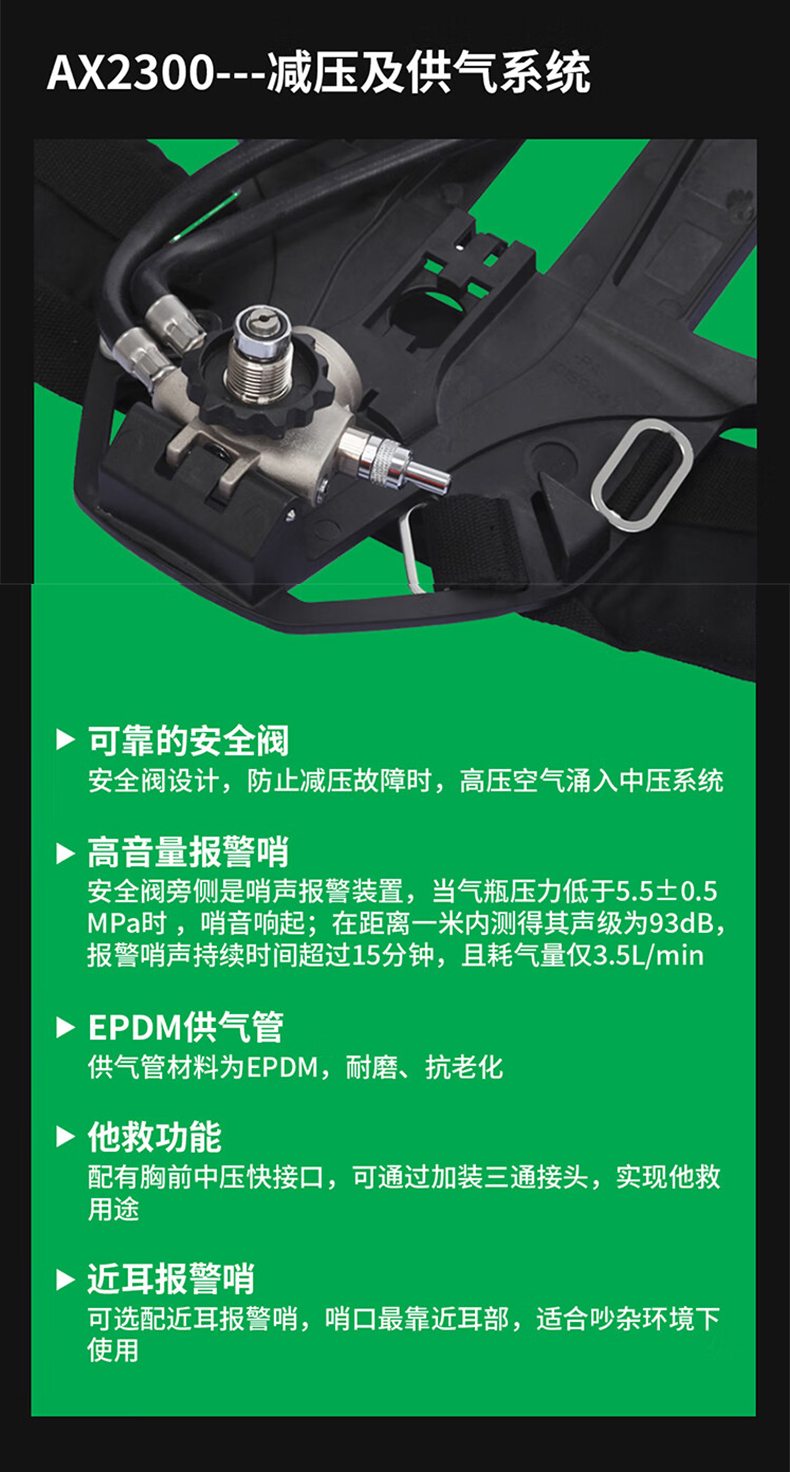 MSA梅思安10241908正壓式空氣呼吸器6.8L有表瓶閥大號面罩體AX2300 7
