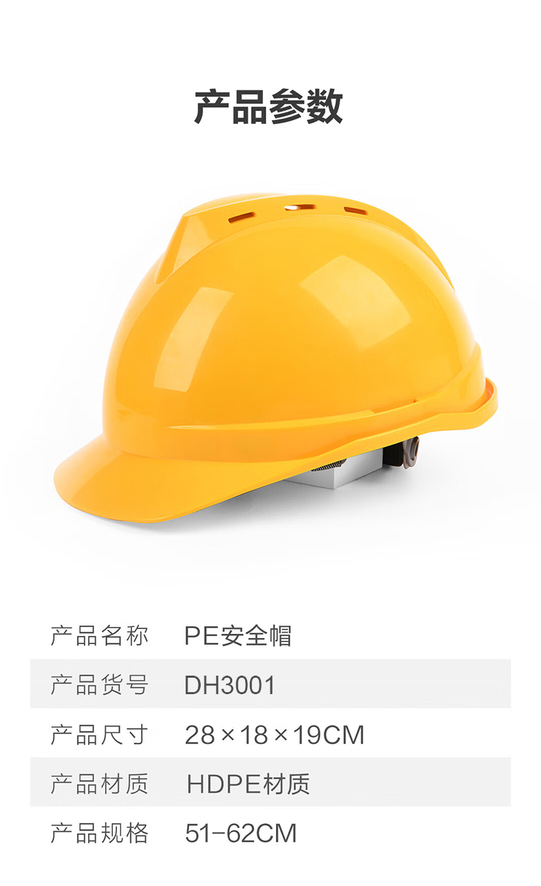 定和DH3001經典款帶孔V型PE安全帽9