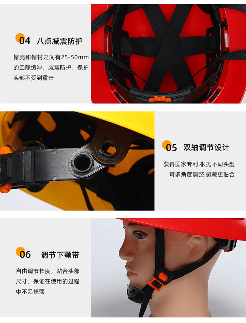 定和DH3004標準款V型PE大沿安全帽9