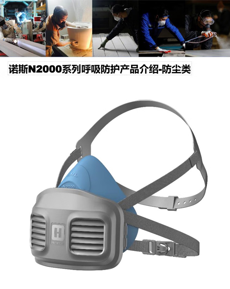 Honeywell霍尼韋爾N2270硅膠半面罩防塵面具1