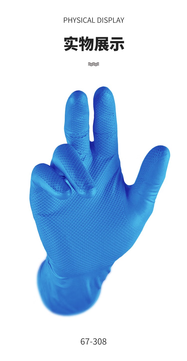 PIP 67-308雙面魚鱗紋8mil加長丁腈手套3