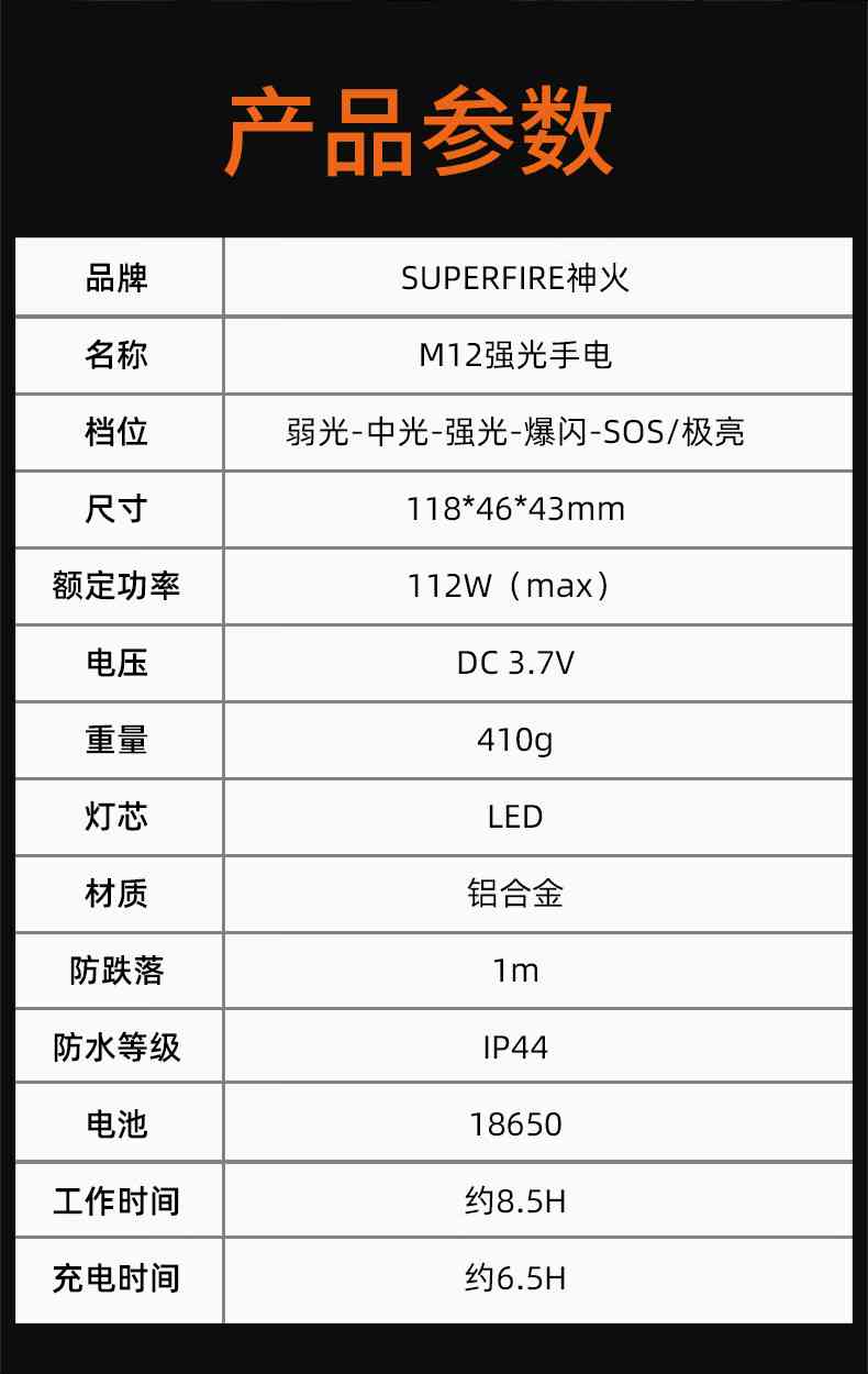 神火M12 NTC溫控保護強光手電筒16.jpg