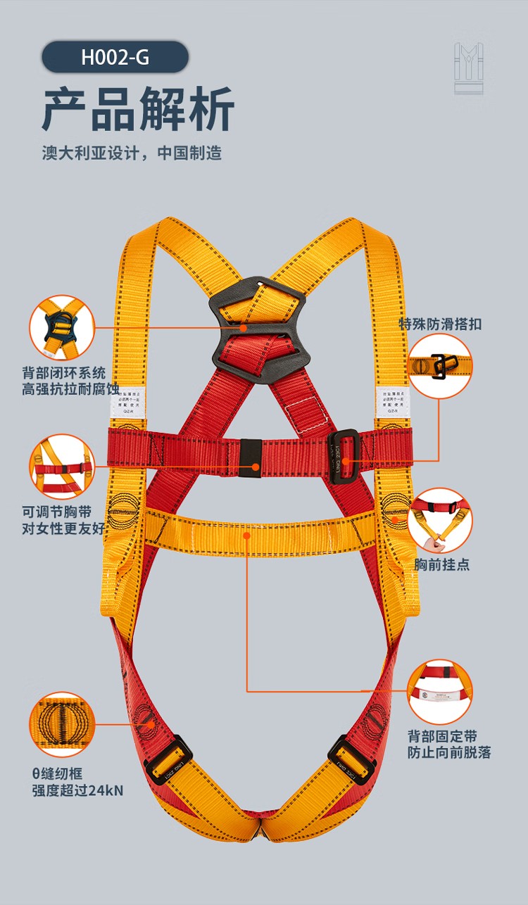 PIP H002-G經(jīng)濟(jì)款雙掛點(diǎn)全身式安全帶3