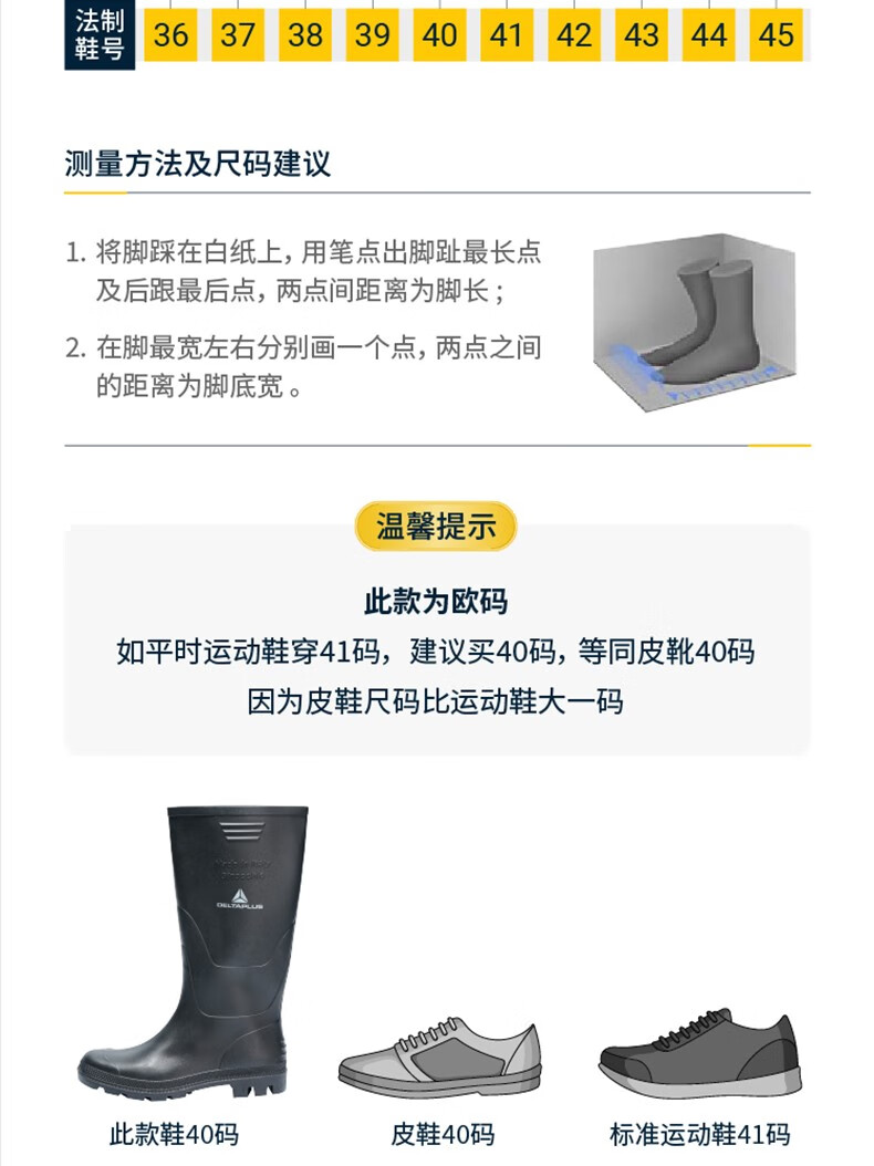 代爾塔301410 GINOCCHIO OB SRA工業(yè)款PVC防砸耐油安全鞋13