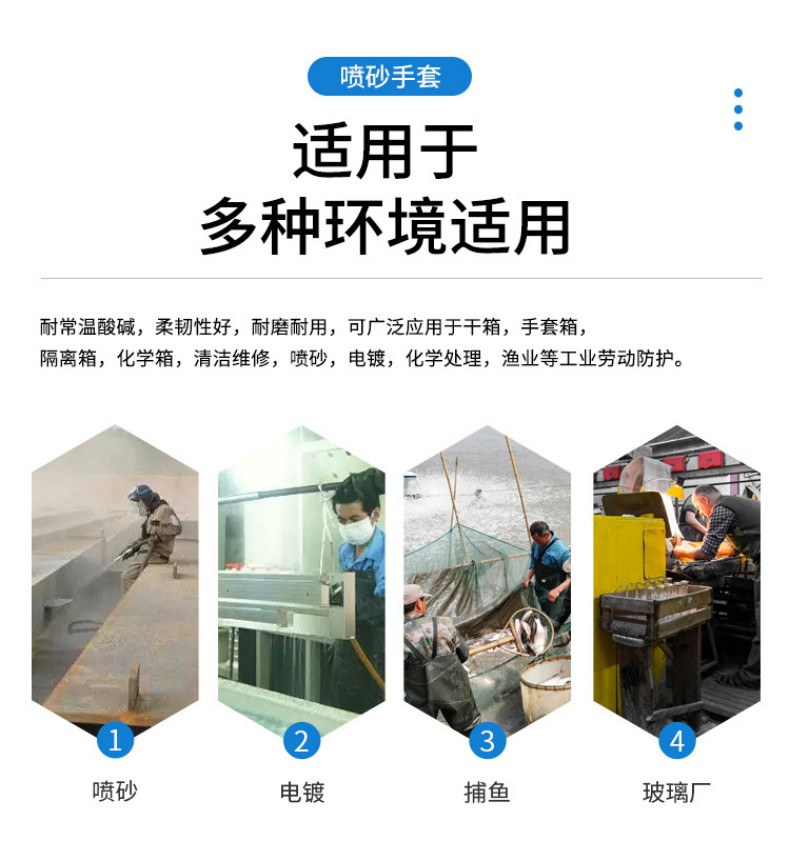 定和DH6018加長加厚橡膠噴砂手套4