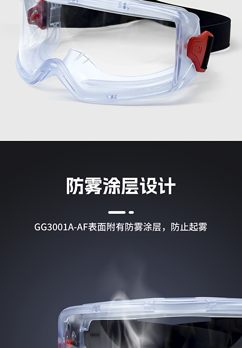 3M GG3001A-AF GoggleGear GG3000防霧護(hù)目鏡3