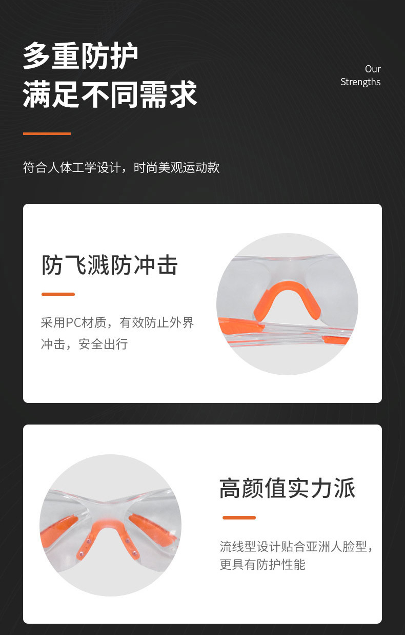 定和DH4016運動款防霧抗沖擊多功能防護眼鏡4