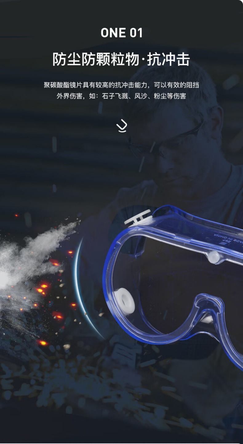 定和DH4022抗沖擊防霧多功能安全防護護目鏡3