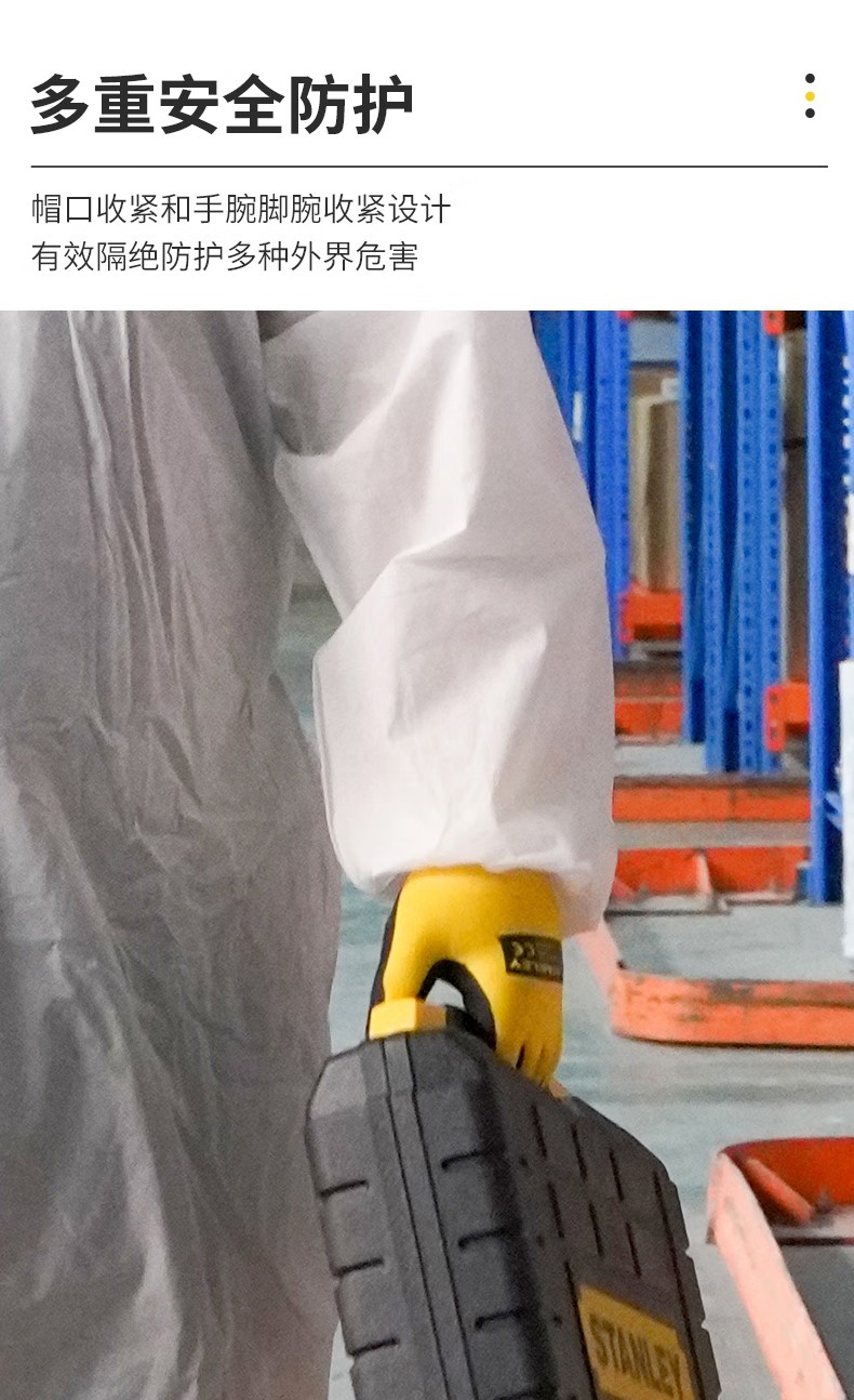 STANLEY史丹利ST3320限次使用工業(yè)款連體防護服4