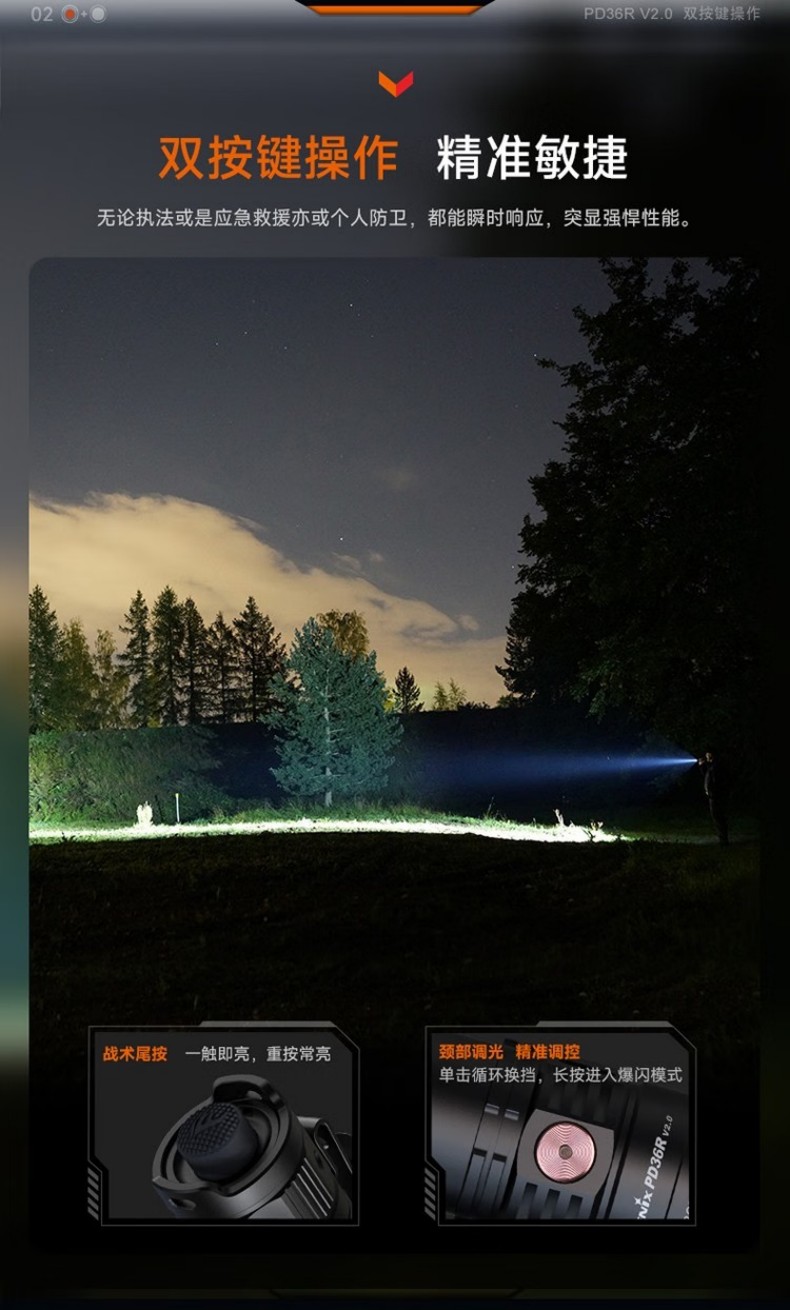 FENIX菲尼克斯PD36R PD系列充電戰(zhàn)術(shù)小直筒手電3.jpg