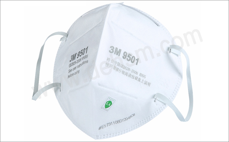 3M9501KN95防塵口罩側面圖片