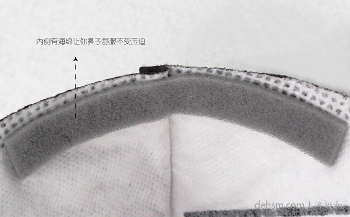 3M9041口罩內側海綿設計，降低鼻子壓迫感