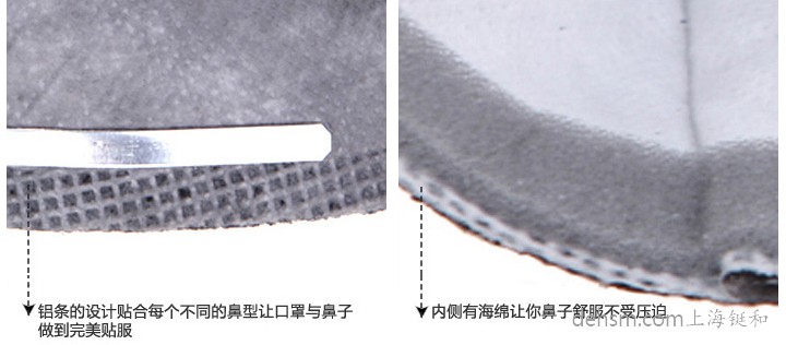 3M9042口罩鋁條設計，口罩內側海綿設計