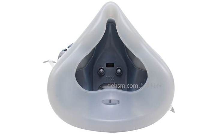3M7501硅膠半面罩防毒面具圖片-反面