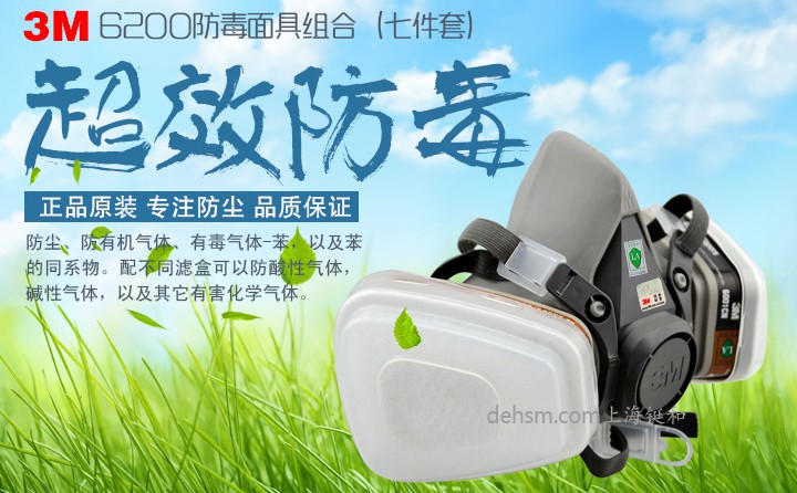 3M6200+6001防有機氣體防毒面具原裝正品