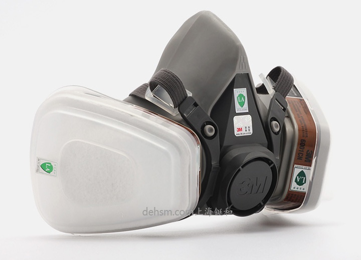 3M6200+6001防有機氣體防毒面具圖片-側面