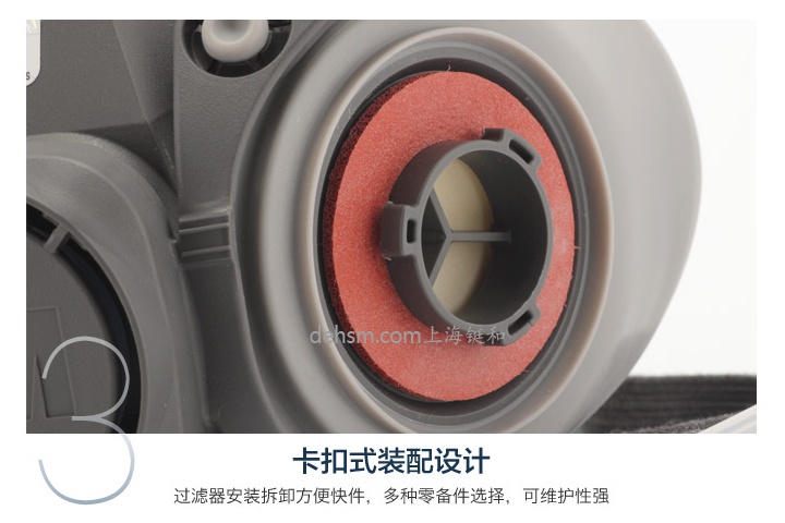 3M6200+6001防有機氣體防毒面具卡扣式設計