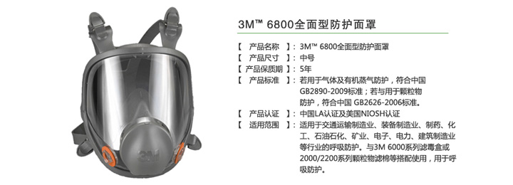 3M6800防毒面具