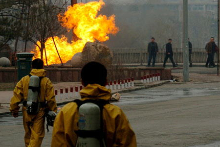 煤氣泄漏燃燒救援圖片