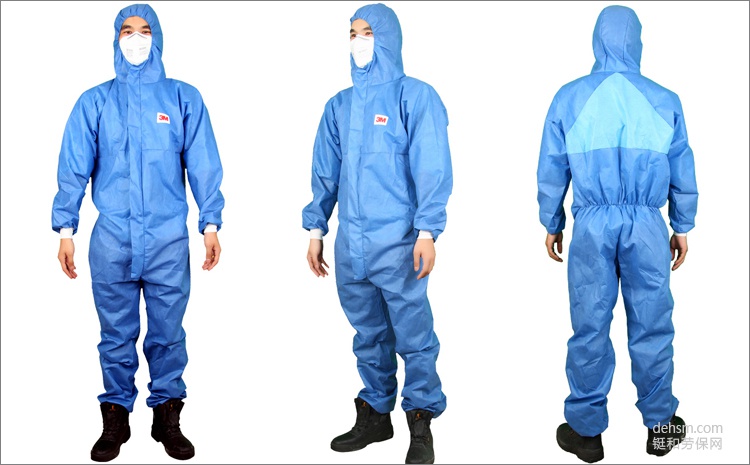 3M4532+藍(lán)色帶帽連體防護(hù)服圖片