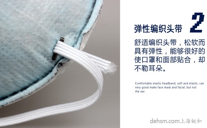 3M8246R95口罩彈性編織頭帶，頭帶松軟佩戴更舒適